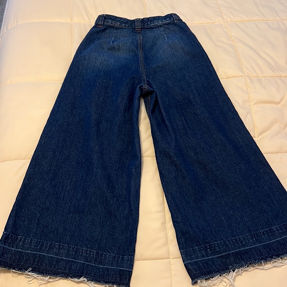 We The Free Wide Leg Cropped Jeans in Dark Blue Denim - Picture 10 of 16